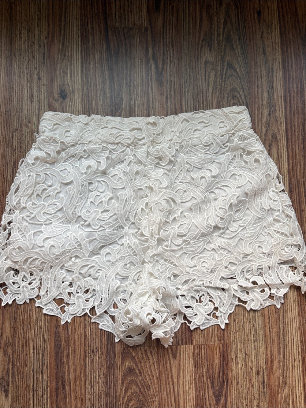 Pins & Needles Ivory Lace High Waist Shorts
